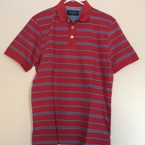 NEW Joseph Turner UK Golf Polo Shirt Striped Medium Red & Blue